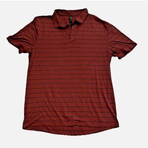 Lululemon Men's Metal Vent Polo Shirt XL Red Button Outdoor Tennis Golf